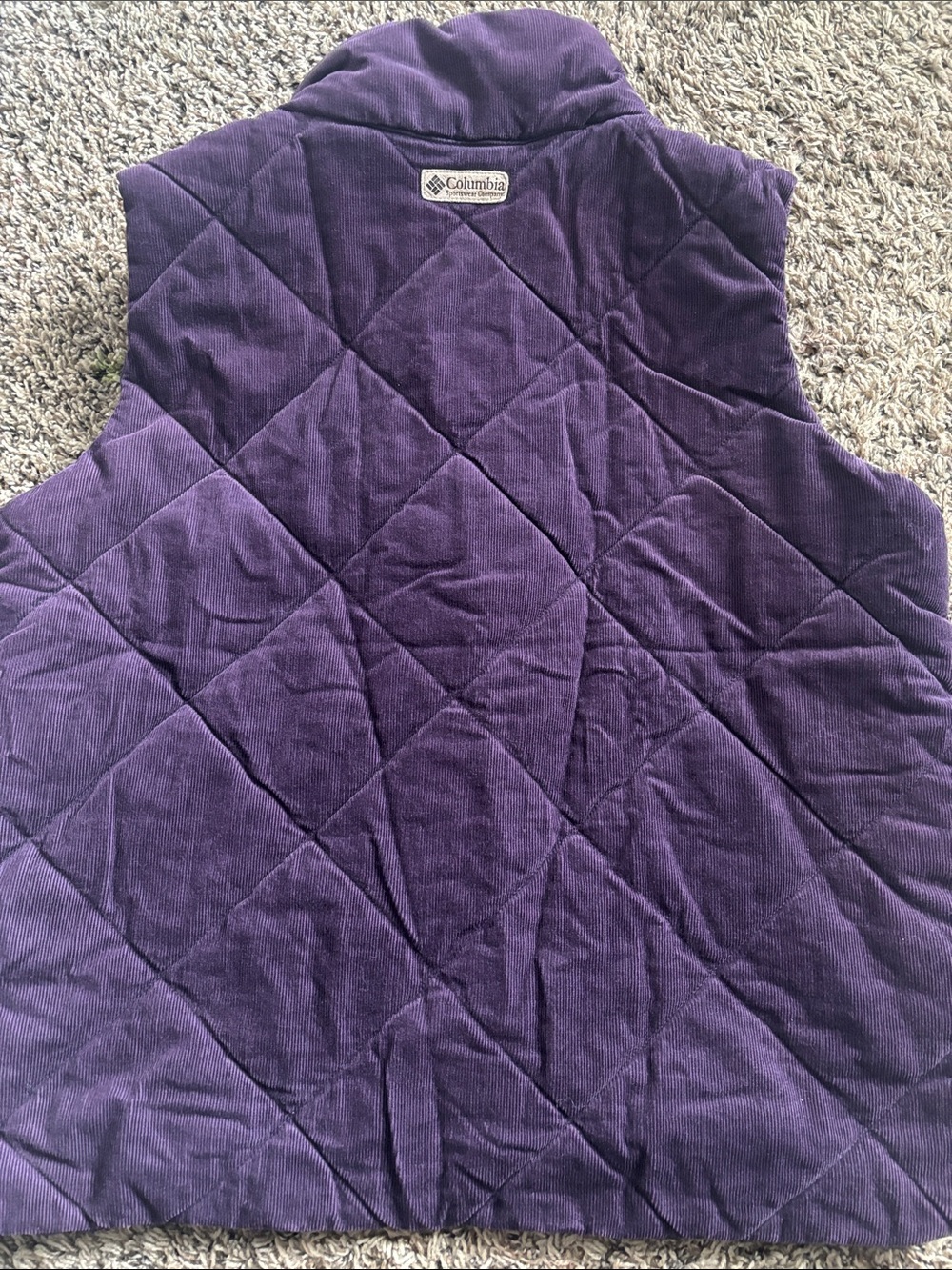 Columbia Purple Quilted Corduroy Vest - Women's